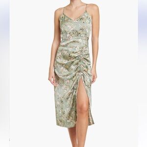 Socialite Floral Ruched Midi Dress, Small NWT